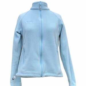 Columbia fleece full zip jacket light blue medium
